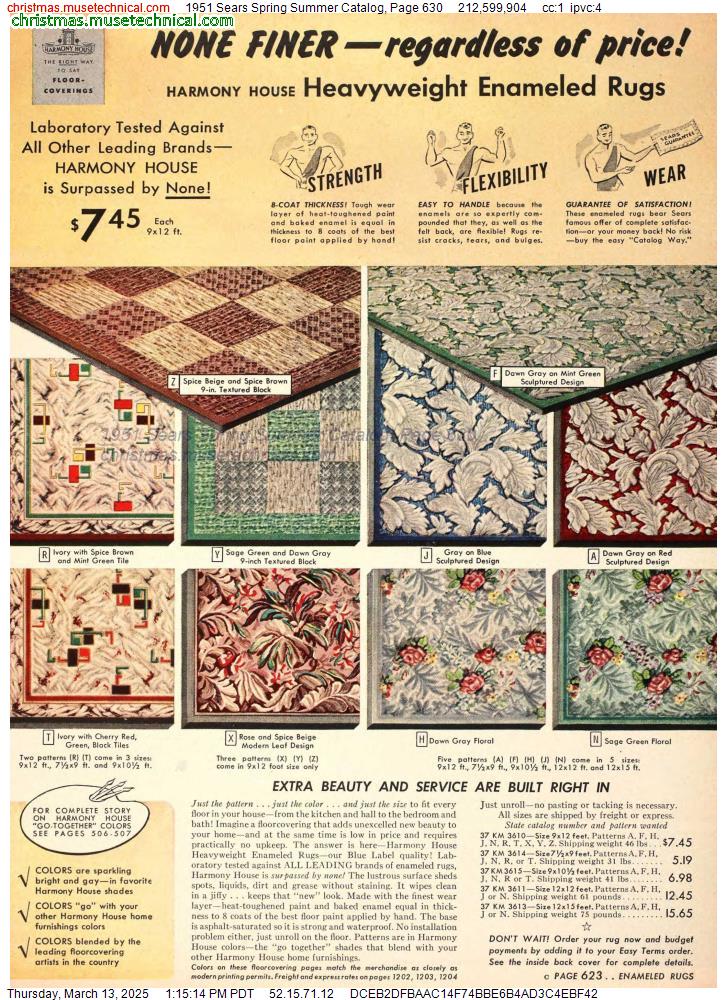 1951 Sears Spring Summer Catalog, Page 630