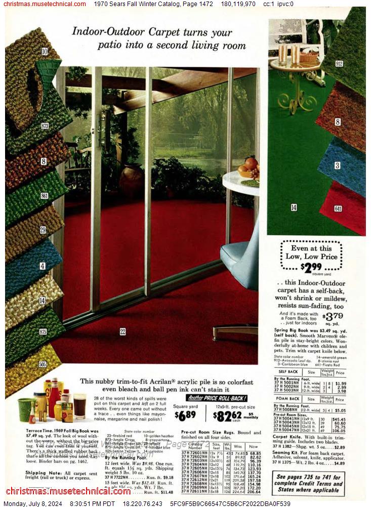 1970 Sears Fall Winter Catalog, Page 1472