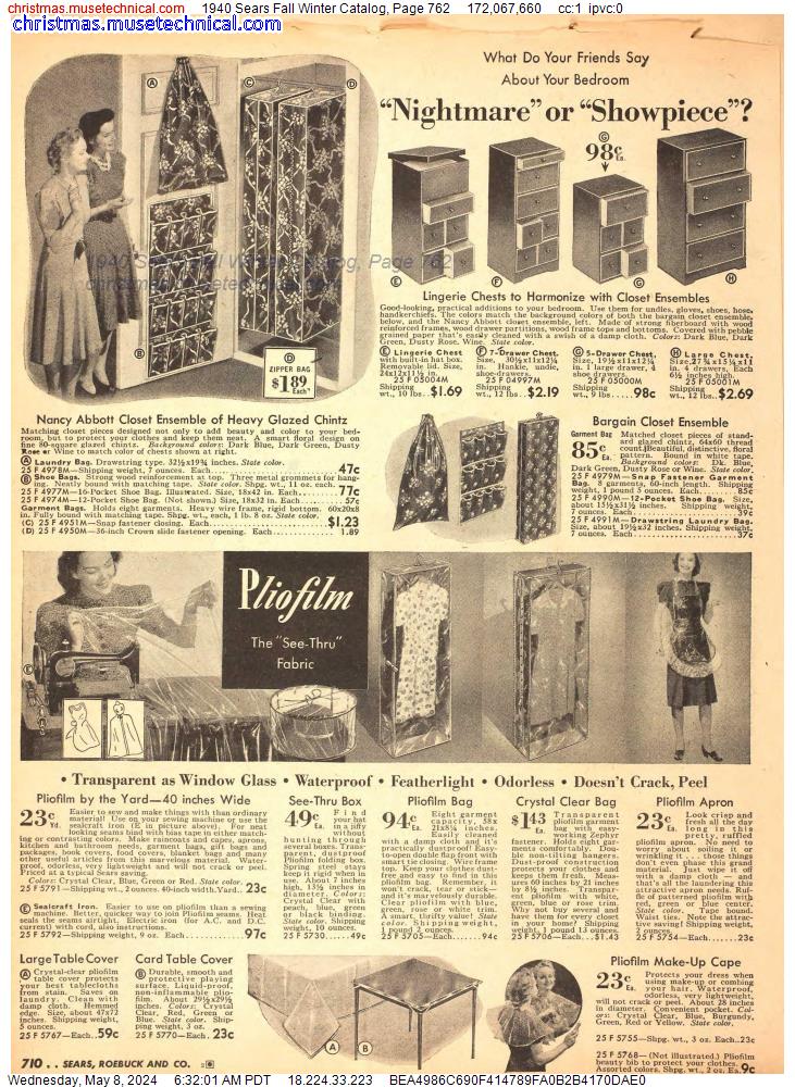 1940 Sears Fall Winter Catalog, Page 762