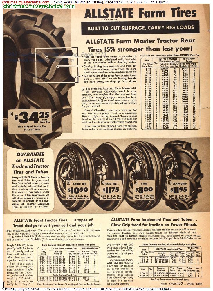 1952 Sears Fall Winter Catalog, Page 1173