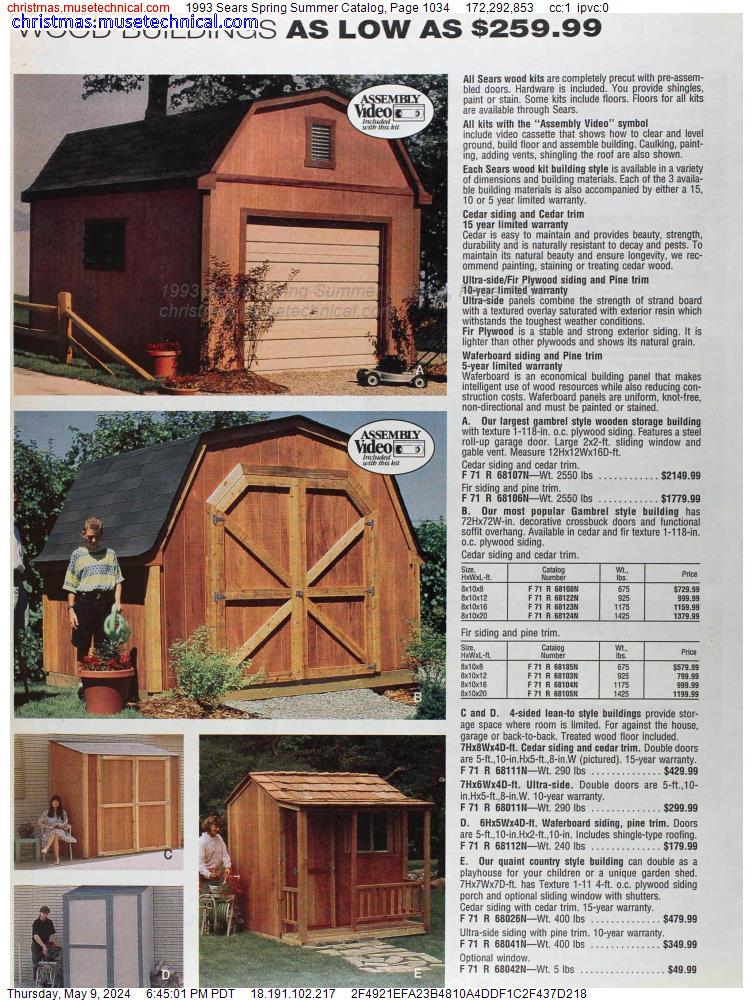 1993 Sears Spring Summer Catalog, Page 1034