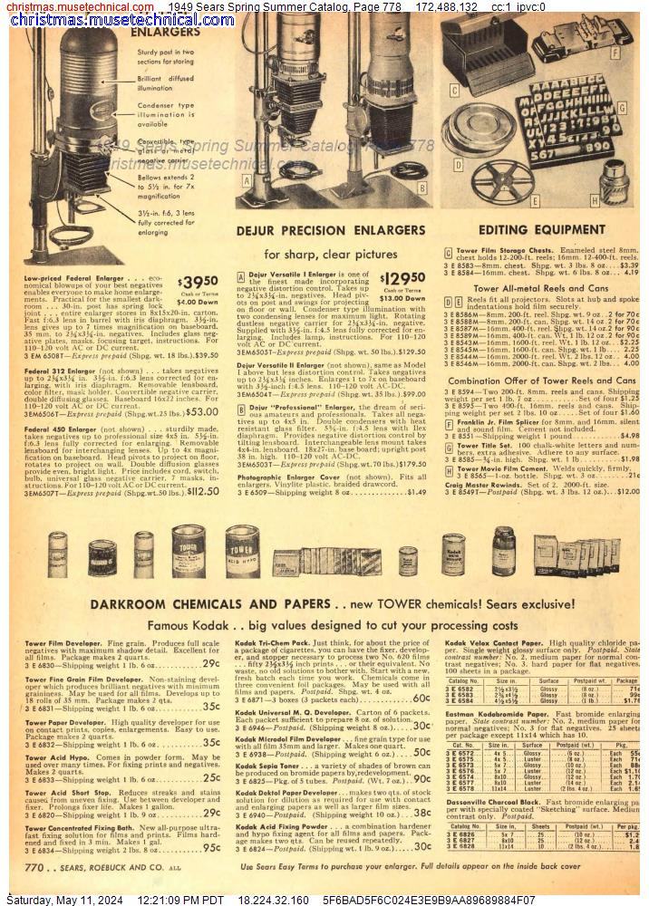 1949 Sears Spring Summer Catalog, Page 778