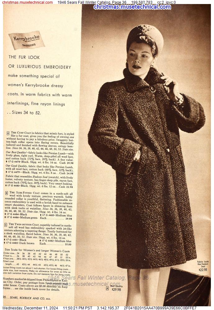 1946 Sears Fall Winter Catalog, Page 36