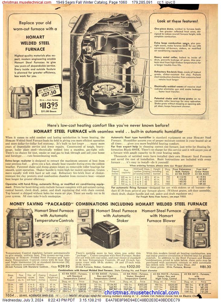1949 Sears Fall Winter Catalog, Page 1060