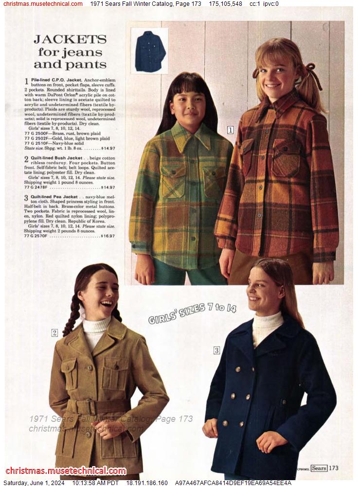 1971 Sears Fall Winter Catalog, Page 173