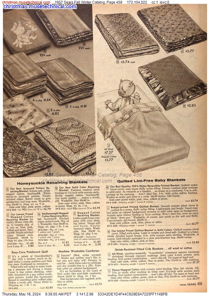 1957 Sears Fall Winter Catalog, Page 458