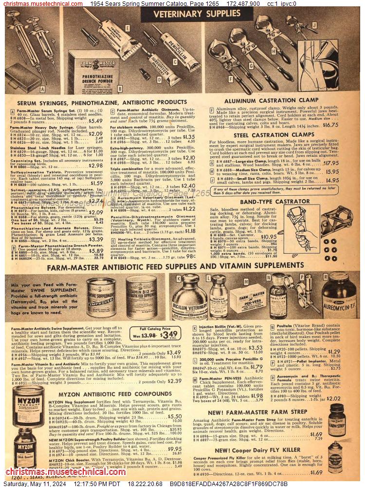 1954 Sears Spring Summer Catalog, Page 1265