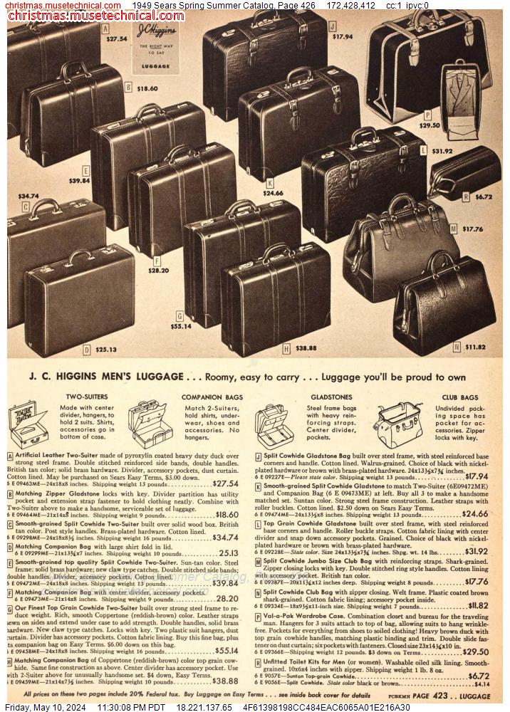1949 Sears Spring Summer Catalog, Page 426