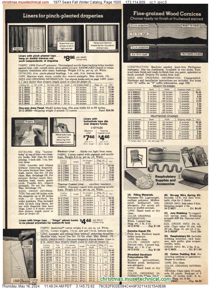 1977 Sears Fall Winter Catalog, Page 1500