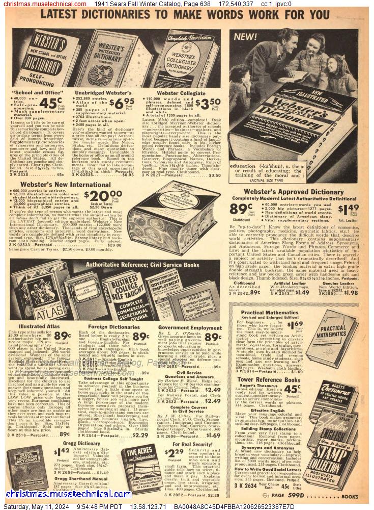 1941 Sears Fall Winter Catalog, Page 638