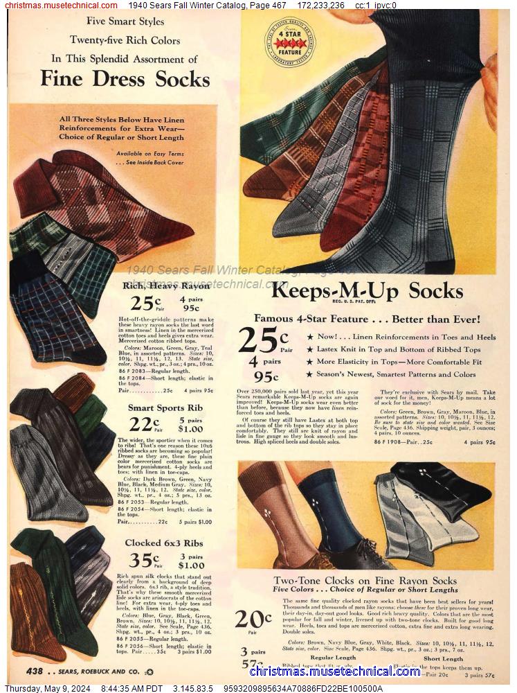 1940 Sears Fall Winter Catalog, Page 467