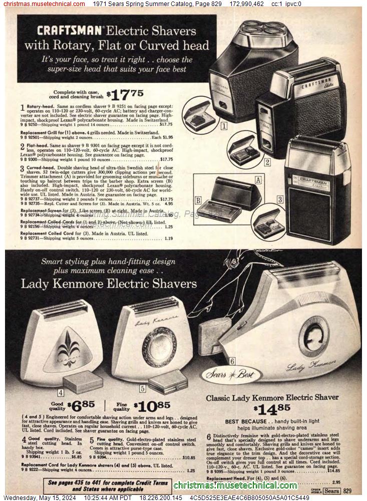 1971 Sears Spring Summer Catalog, Page 829