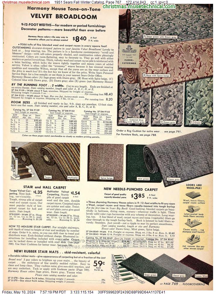 1951 Sears Fall Winter Catalog, Page 767