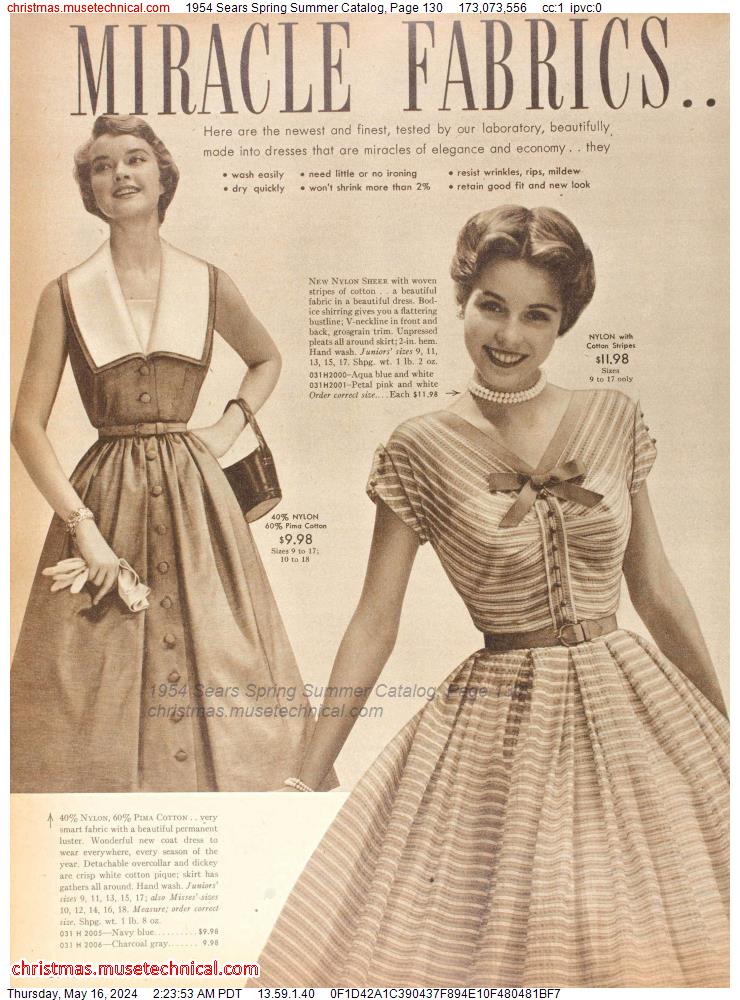1954 Sears Spring Summer Catalog, Page 130