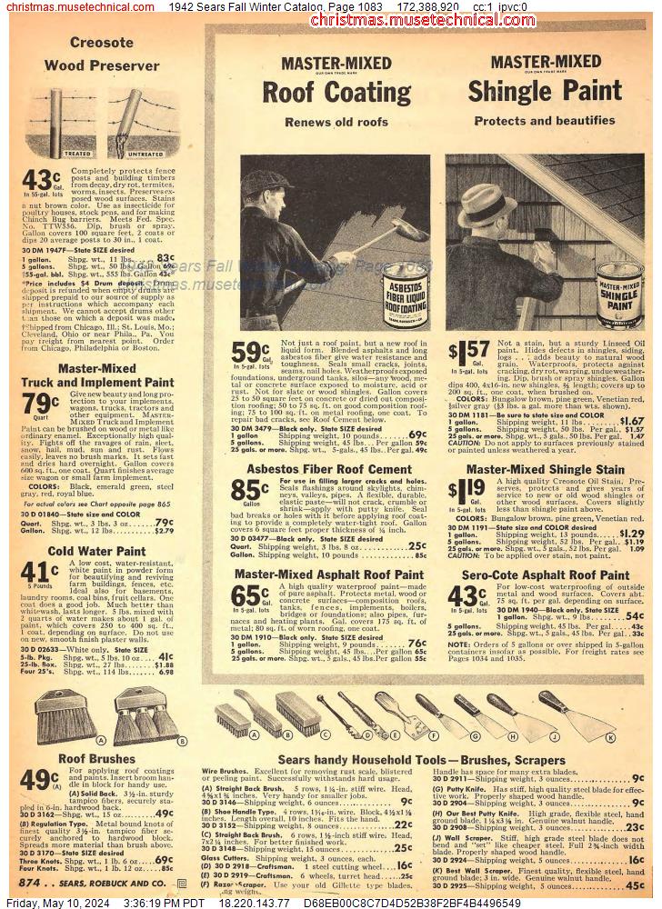 1942 Sears Fall Winter Catalog, Page 1083