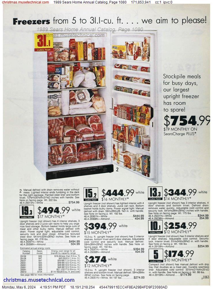 1989 Sears Home Annual Catalog, Page 1080