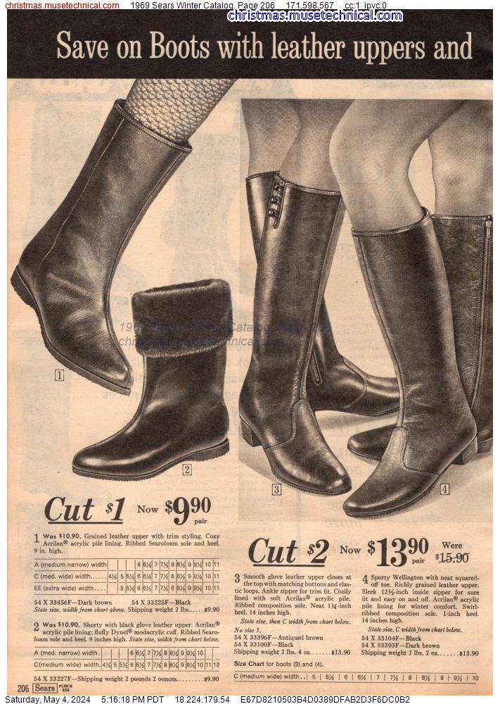 1969 Sears Winter Catalog, Page 206