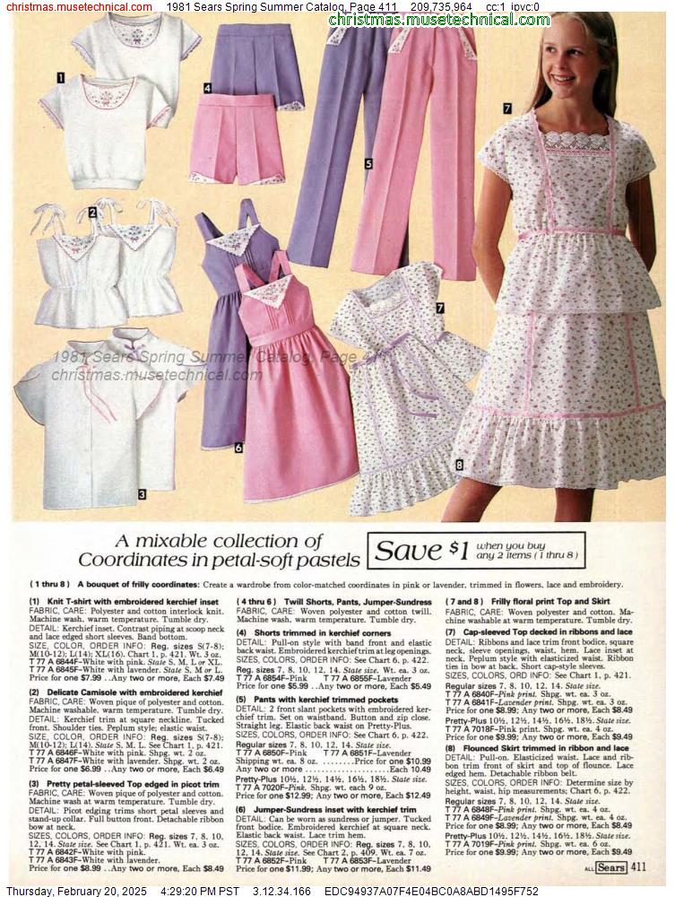 1981 Sears Spring Summer Catalog, Page 411