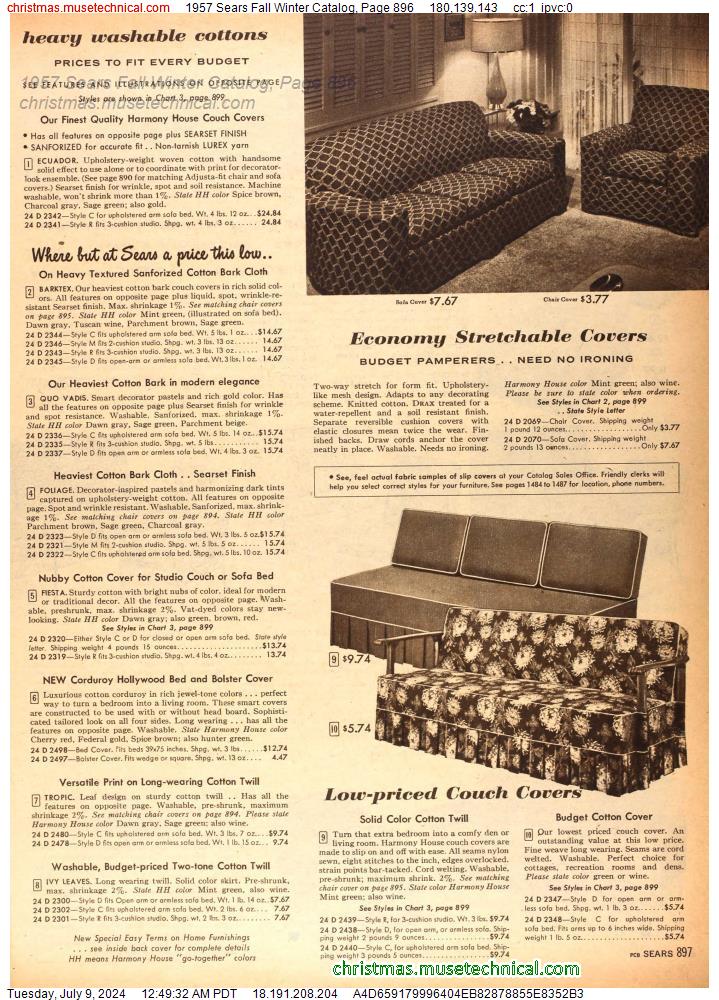 1957 Sears Fall Winter Catalog, Page 896