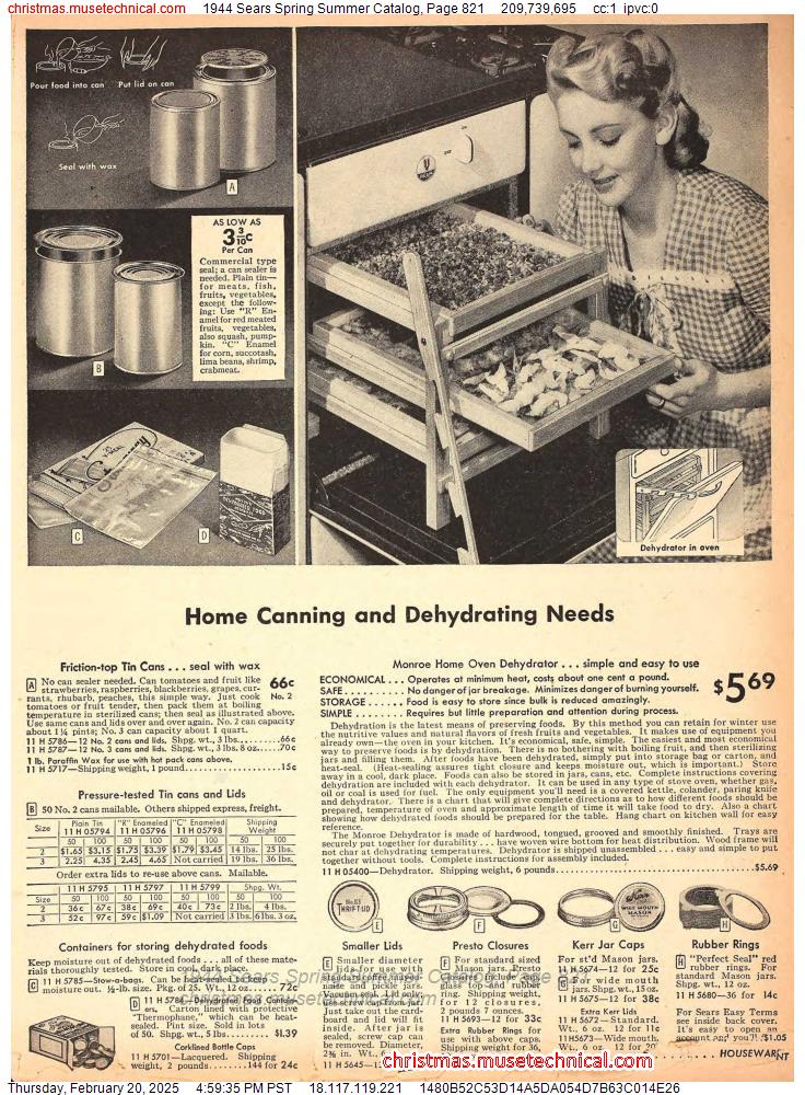 1944 Sears Spring Summer Catalog, Page 821