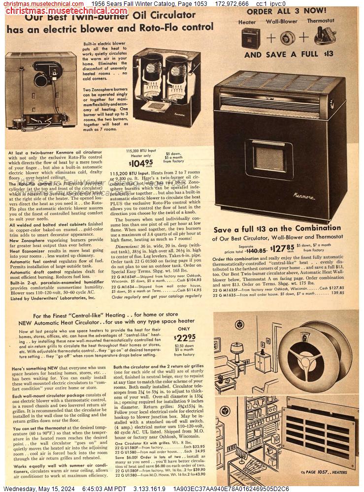 1956 Sears Fall Winter Catalog, Page 1053