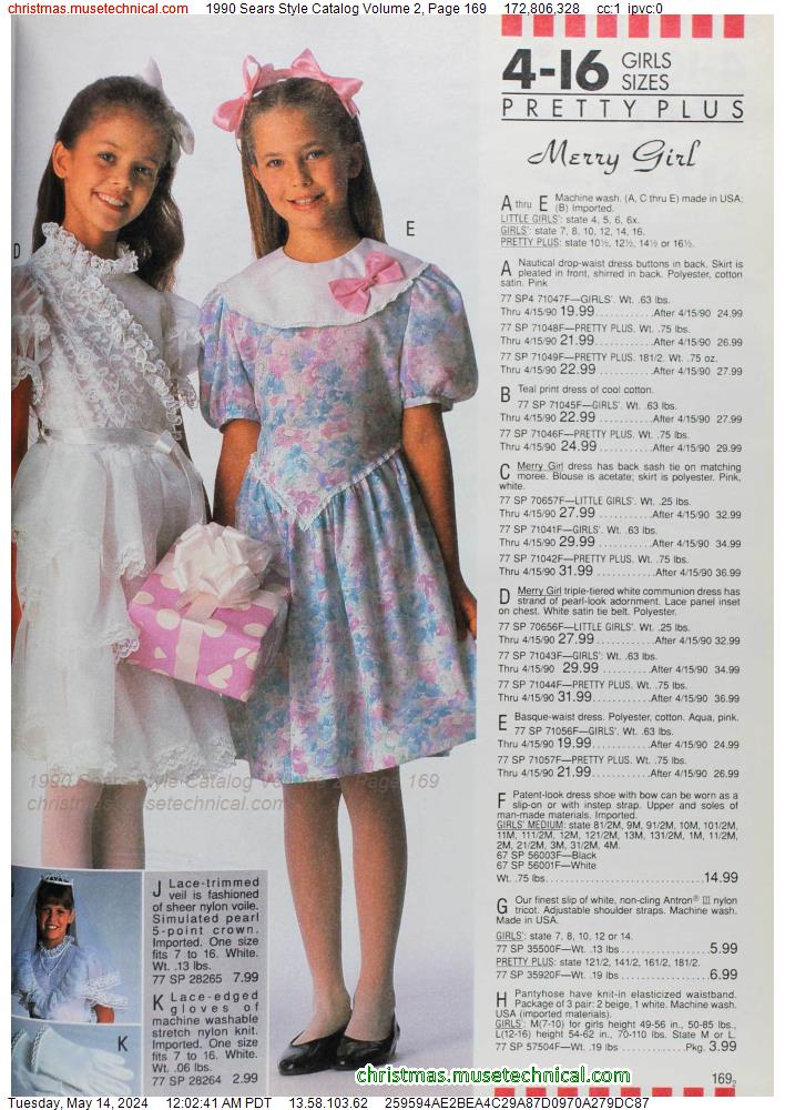 1990 Sears Style Catalog Volume 2, Page 169