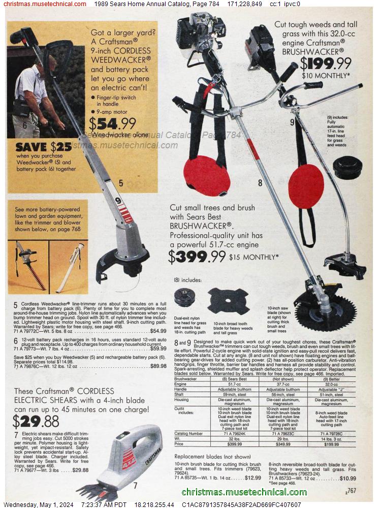 1989 Sears Home Annual Catalog, Page 784