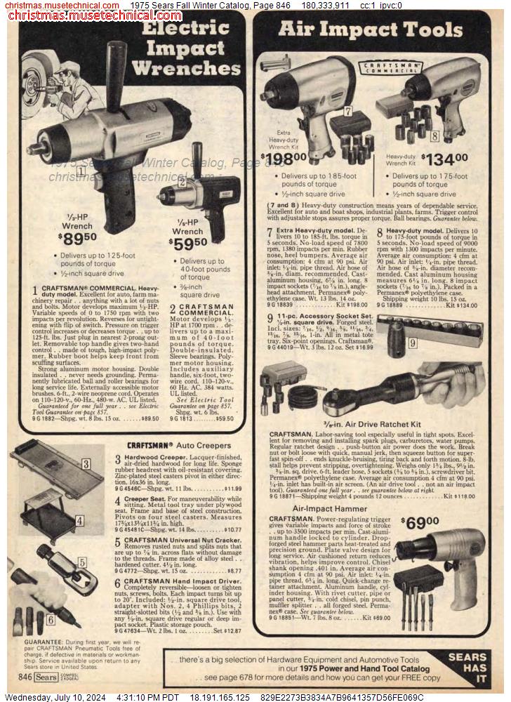 1975 Sears Fall Winter Catalog, Page 846