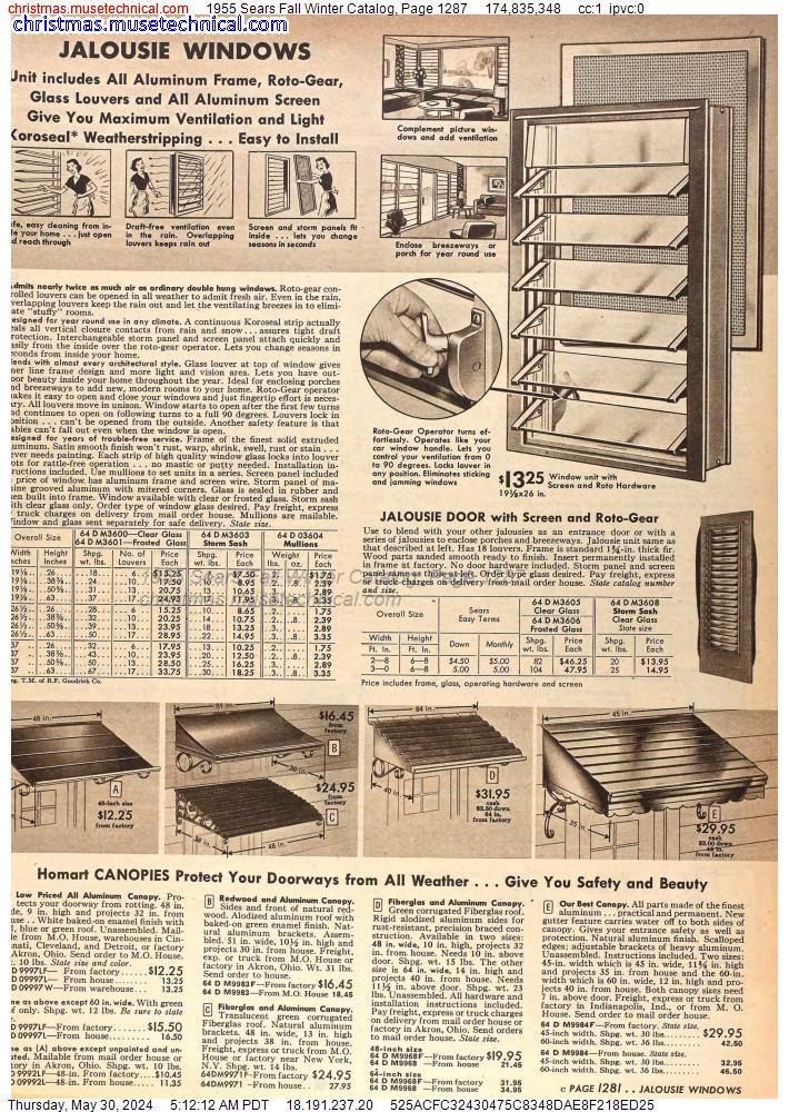 1955 Sears Fall Winter Catalog, Page 1287
