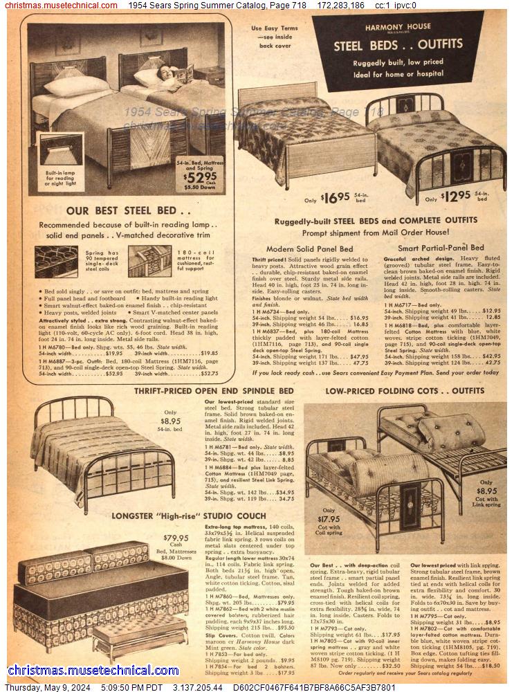 1954 Sears Spring Summer Catalog, Page 718