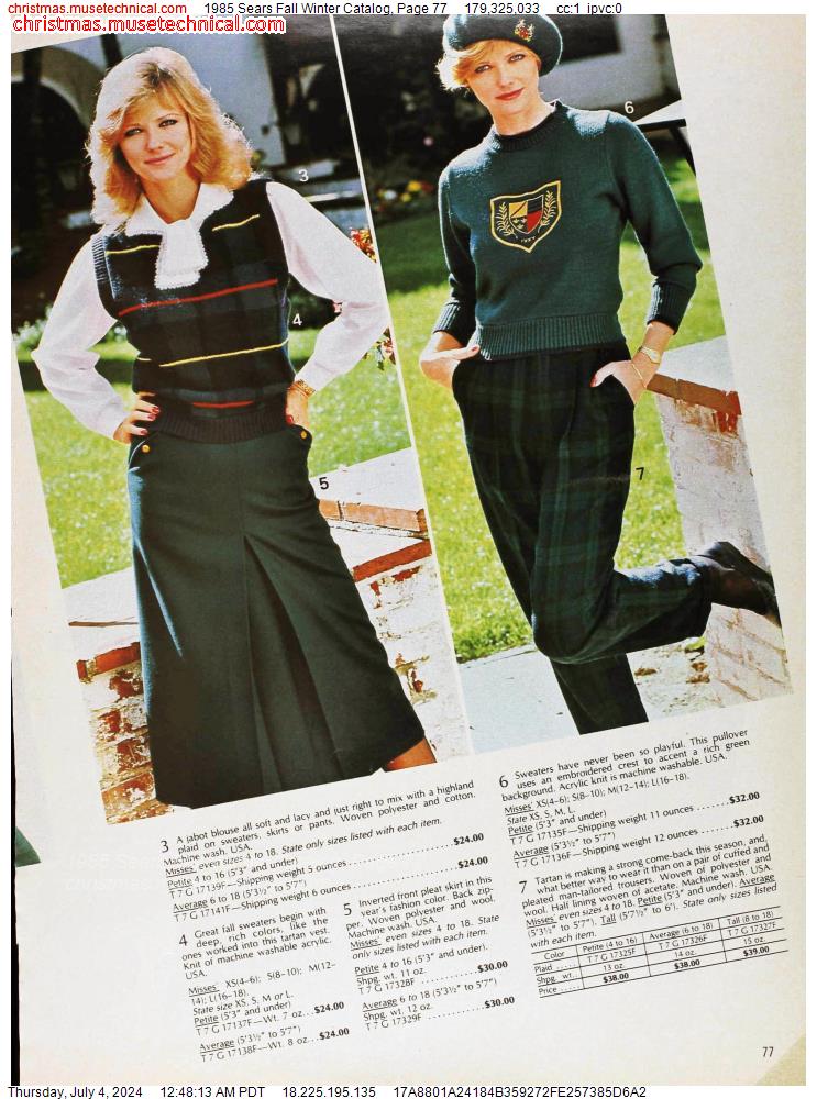 1985 Sears Fall Winter Catalog, Page 77