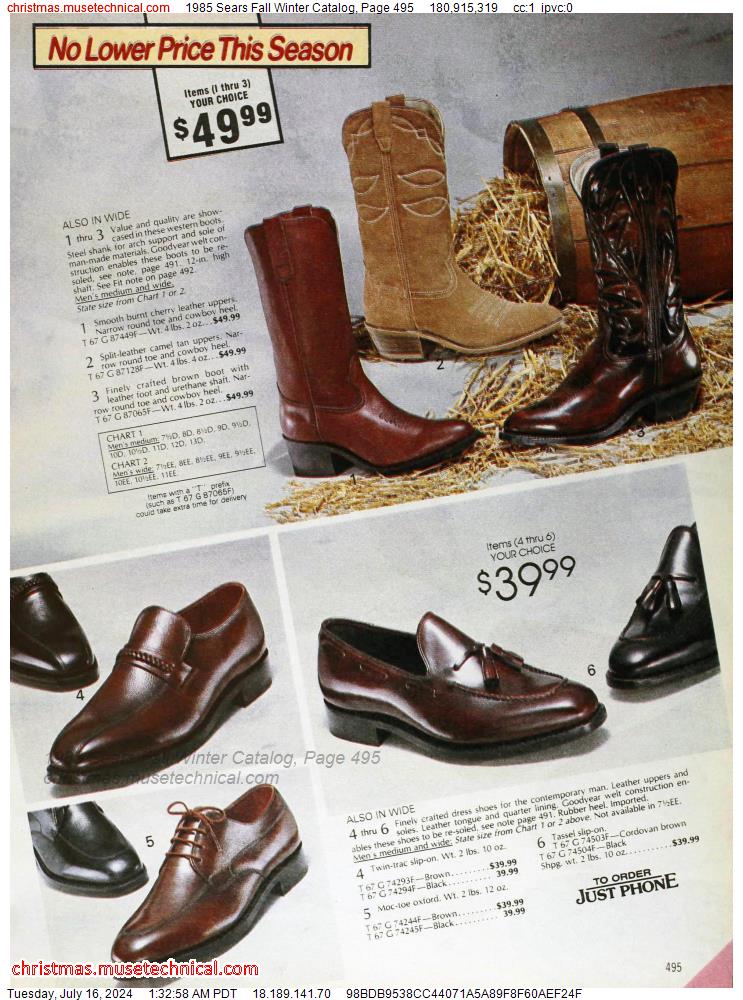 1985 Sears Fall Winter Catalog, Page 495