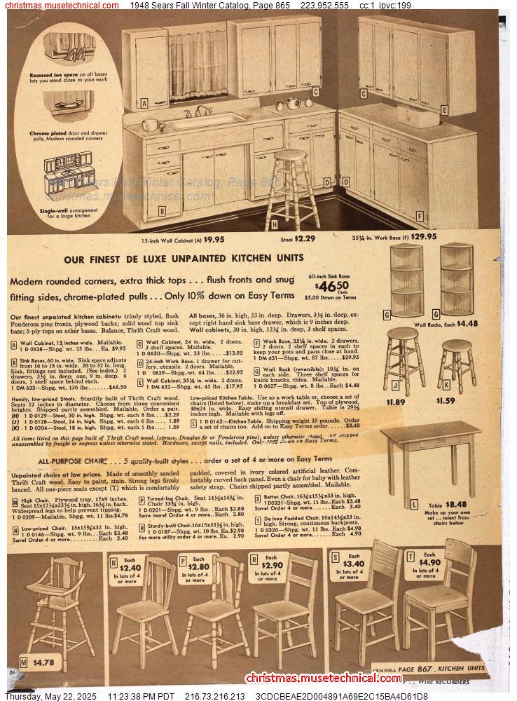 1948 Sears Fall Winter Catalog, Page 865