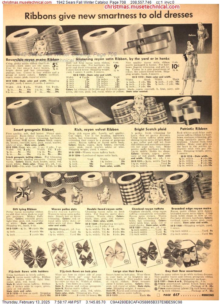 1942 Sears Fall Winter Catalog, Page 708