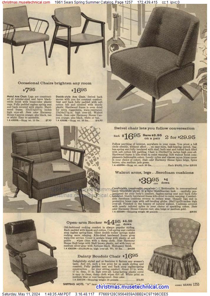 1961 Sears Spring Summer Catalog, Page 1257