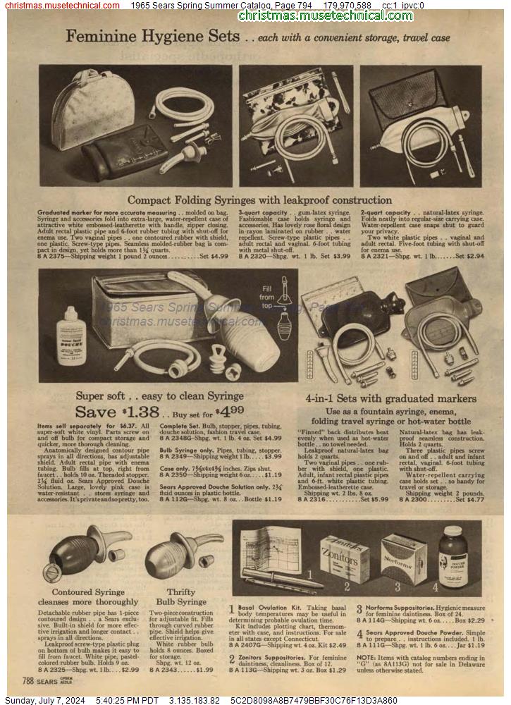 1965 Sears Spring Summer Catalog, Page 794