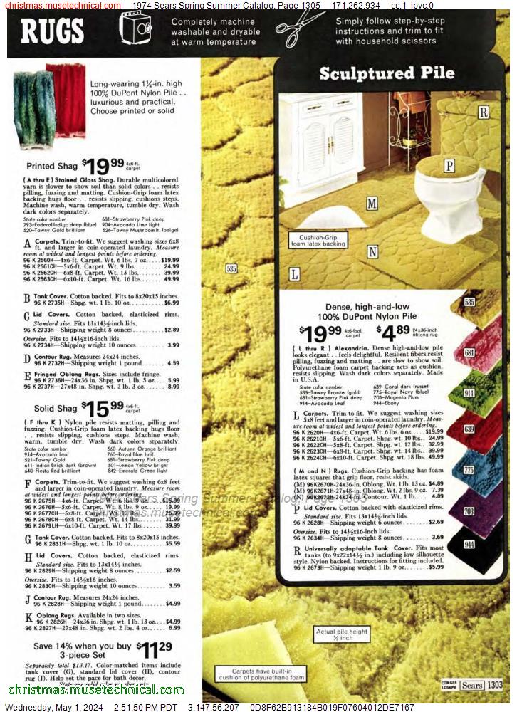 1974 Sears Spring Summer Catalog, Page 1305