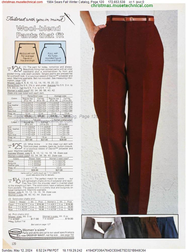 1984 Sears Fall Winter Catalog, Page 120