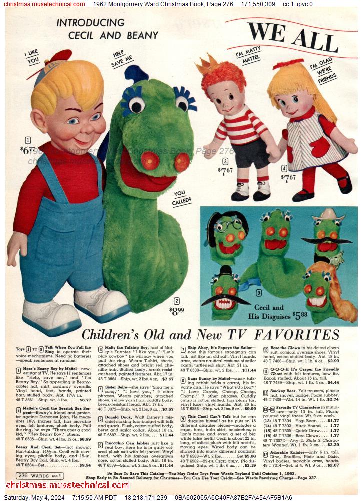 1962 Montgomery Ward Christmas Book, Page 276