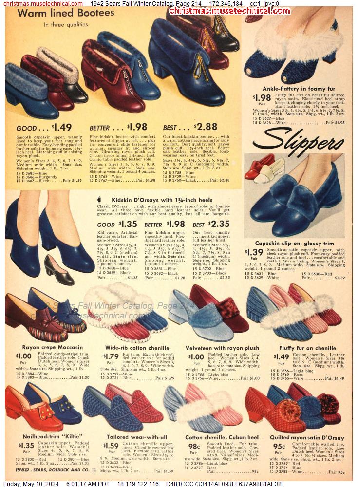 1942 Sears Fall Winter Catalog, Page 214