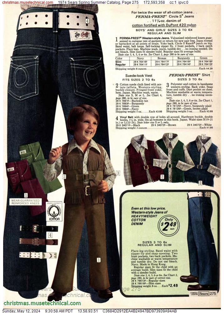 1974 Sears Spring Summer Catalog, Page 275