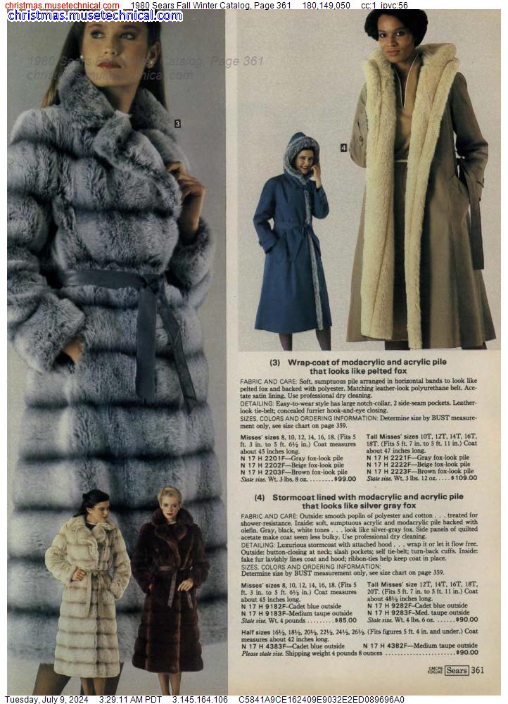 1980 Sears Fall Winter Catalog, Page 361