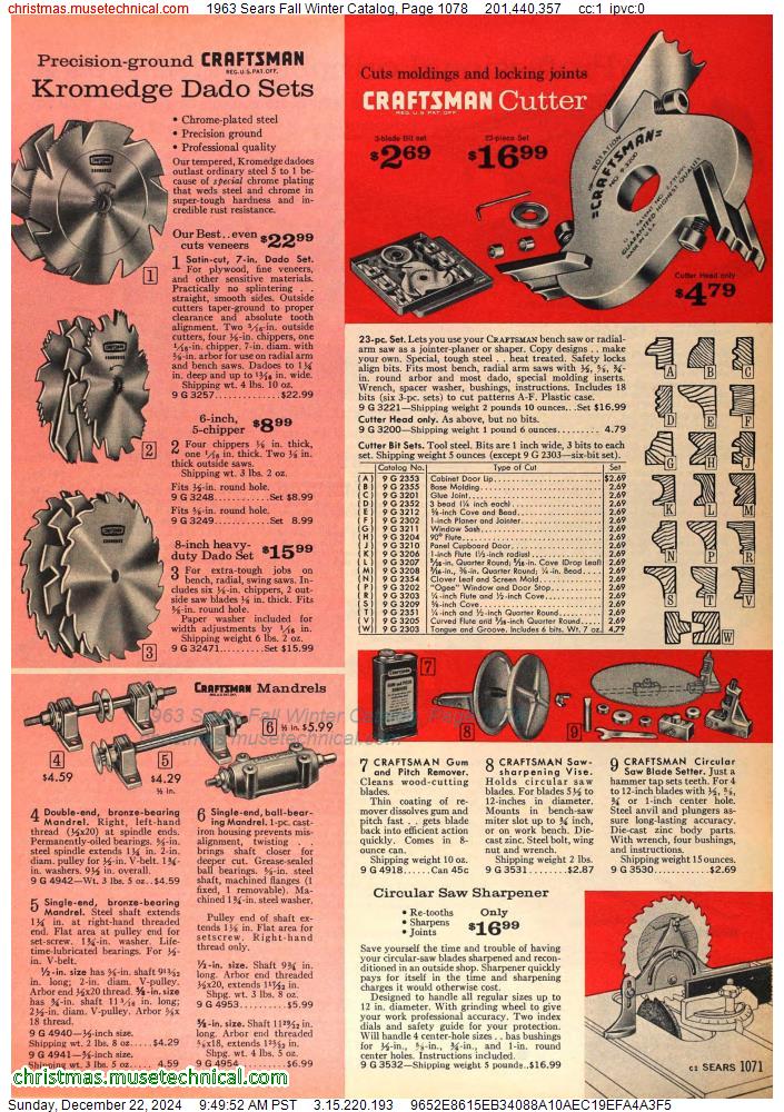 1963 Sears Fall Winter Catalog, Page 1078