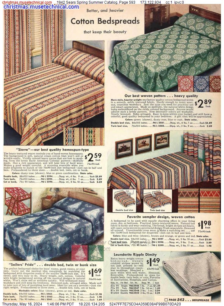 1942 Sears Spring Summer Catalog, Page 593