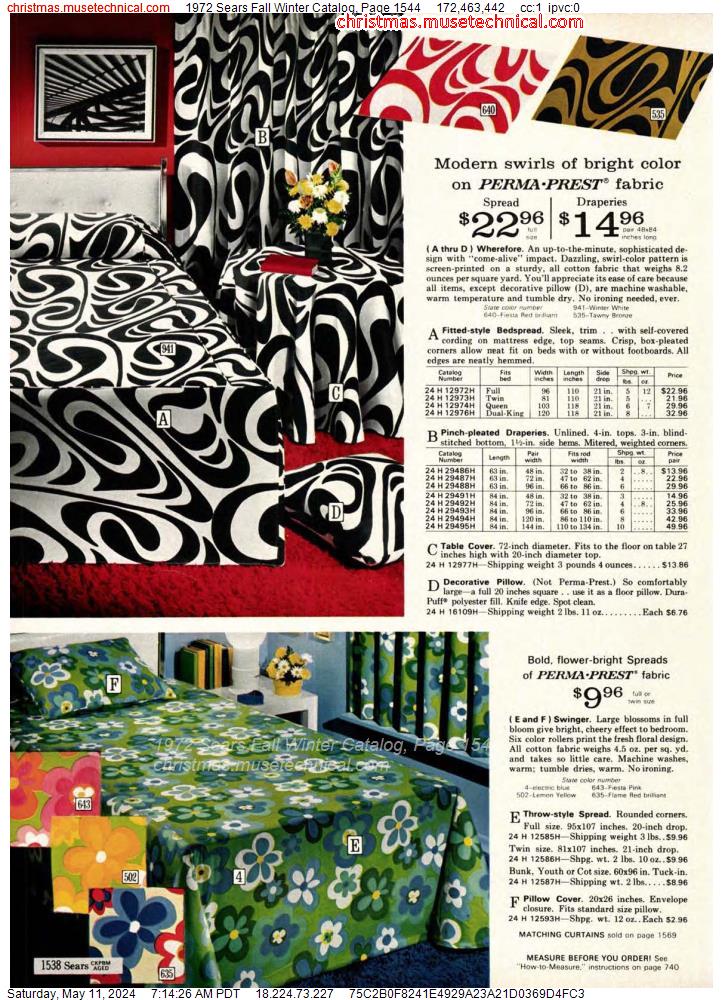 1972 Sears Fall Winter Catalog, Page 1544