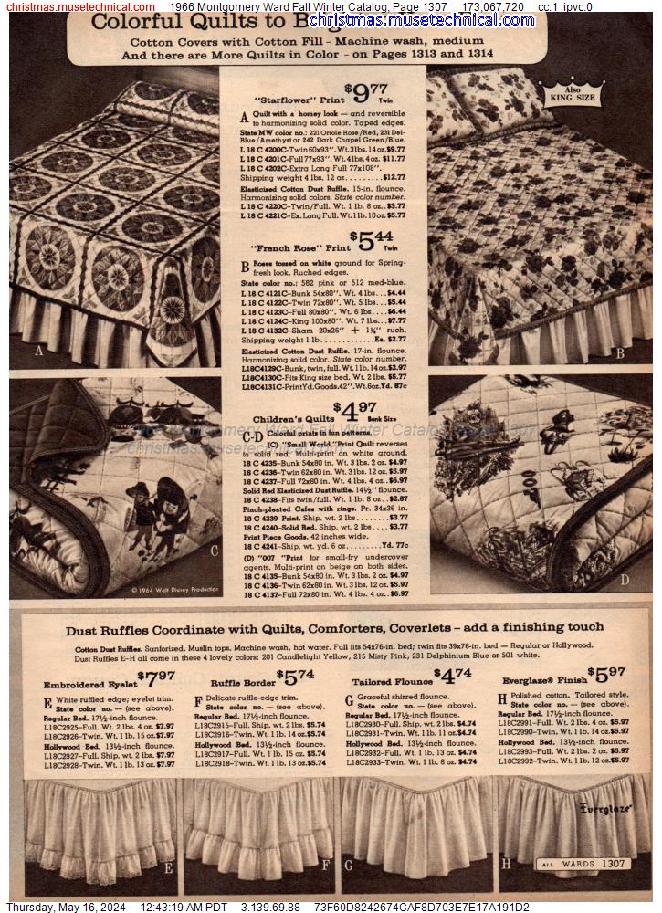 1966 Montgomery Ward Fall Winter Catalog, Page 1307