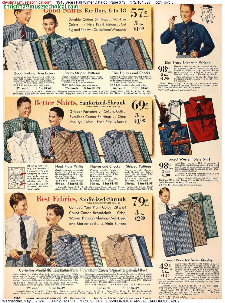 1940 Sears Fall Winter Catalog, Page 373