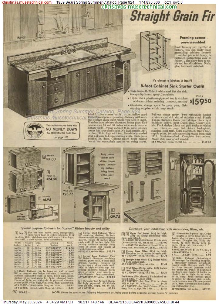 1959 Sears Spring Summer Catalog, Page 924