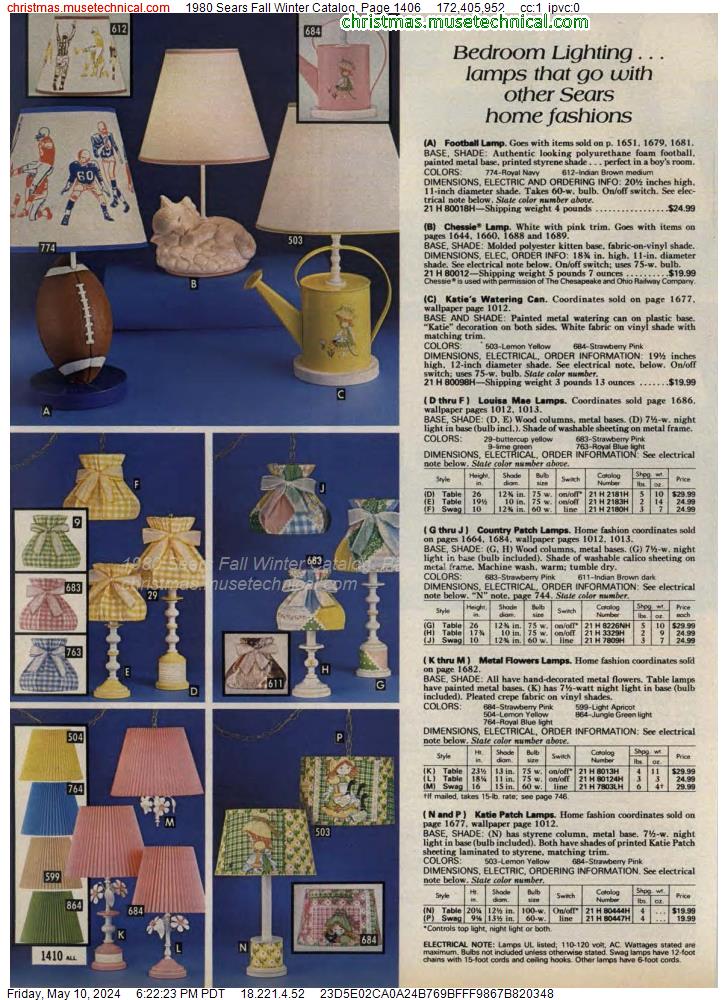 1980 Sears Fall Winter Catalog, Page 1406