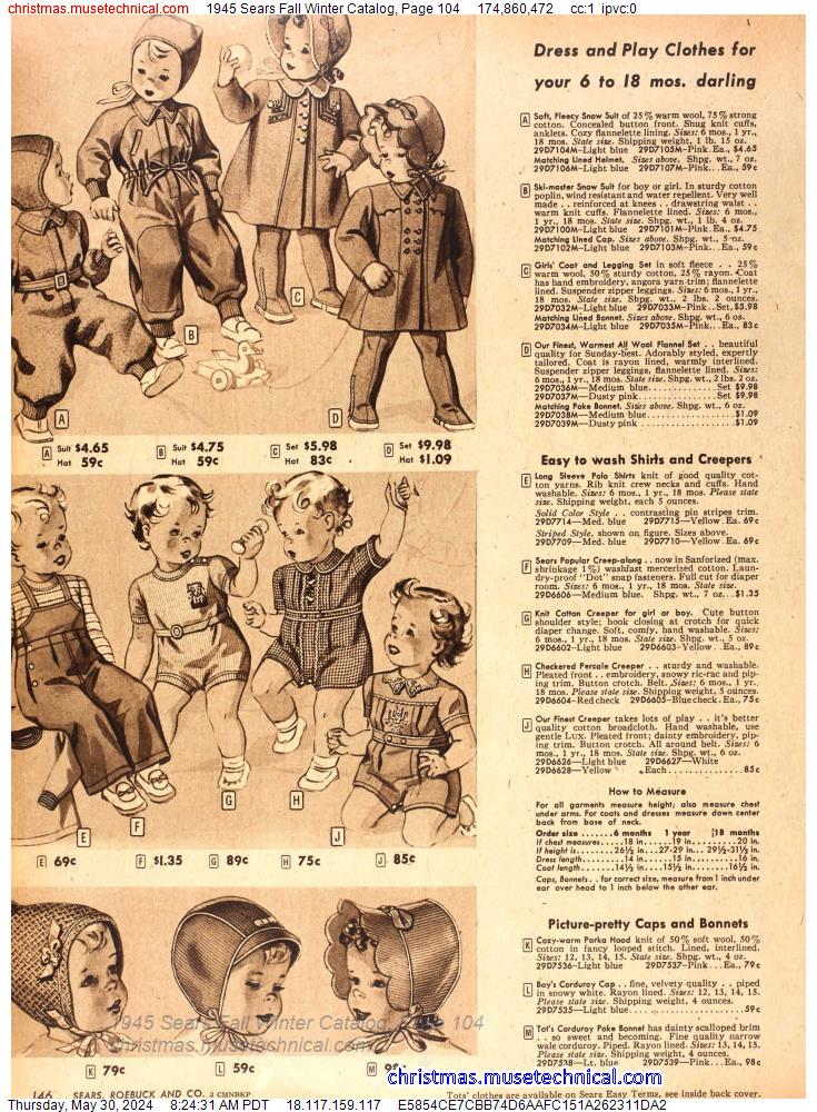 1945 Sears Fall Winter Catalog, Page 104